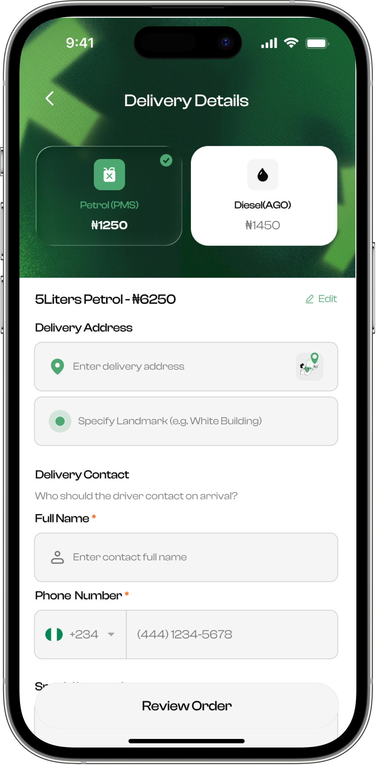 Delivery Details